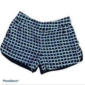 Wilfred Aritzia silk geometric checker shorts